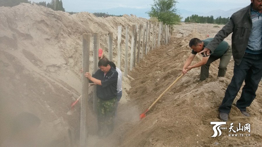 新疆和硕县住村工作组紧急加固防洪坝受群众称赞